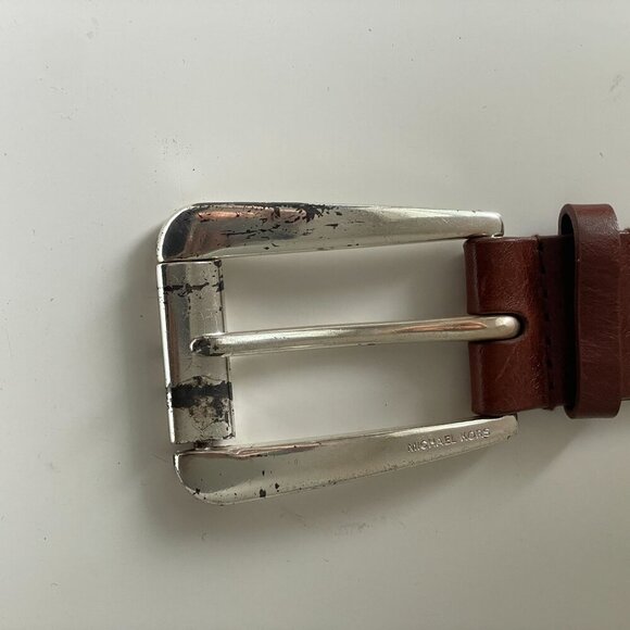 Michael Kors Leather Rica Studded Belt Women's Size Medium Dark Brown Western - Picture 6 of 9